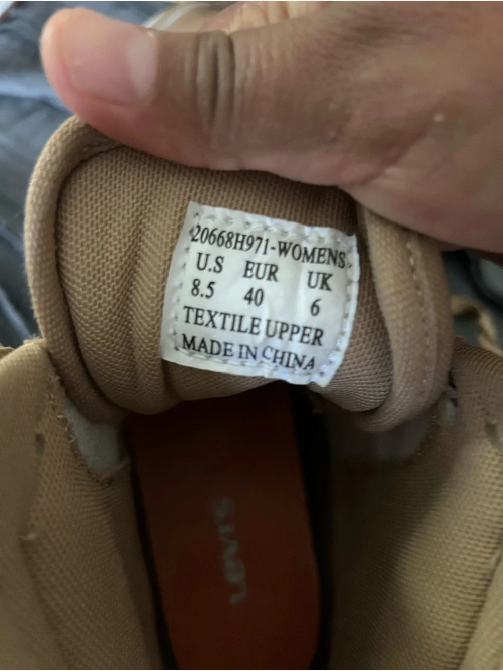 Levi's Men's Tan High-Top Sneakers with Black-Patterned Laces
